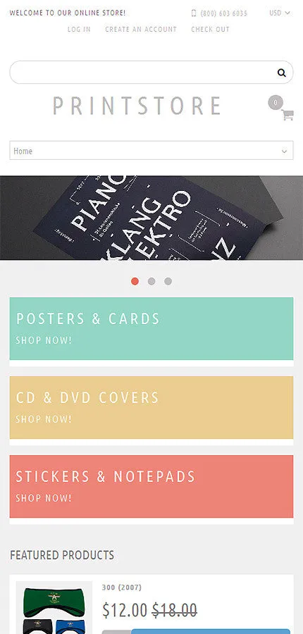Print Shop Store Shopify Website Design