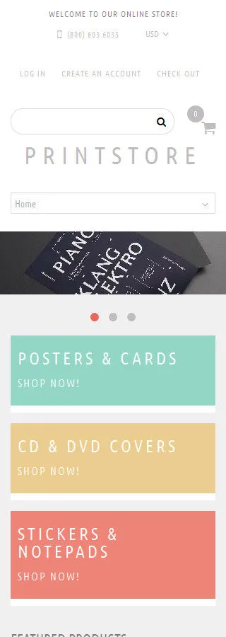 Print Shop Store Shopify Website Design