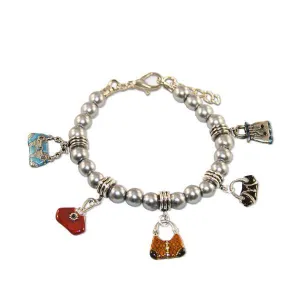 Purse Lover Charm Bracelet in Silver