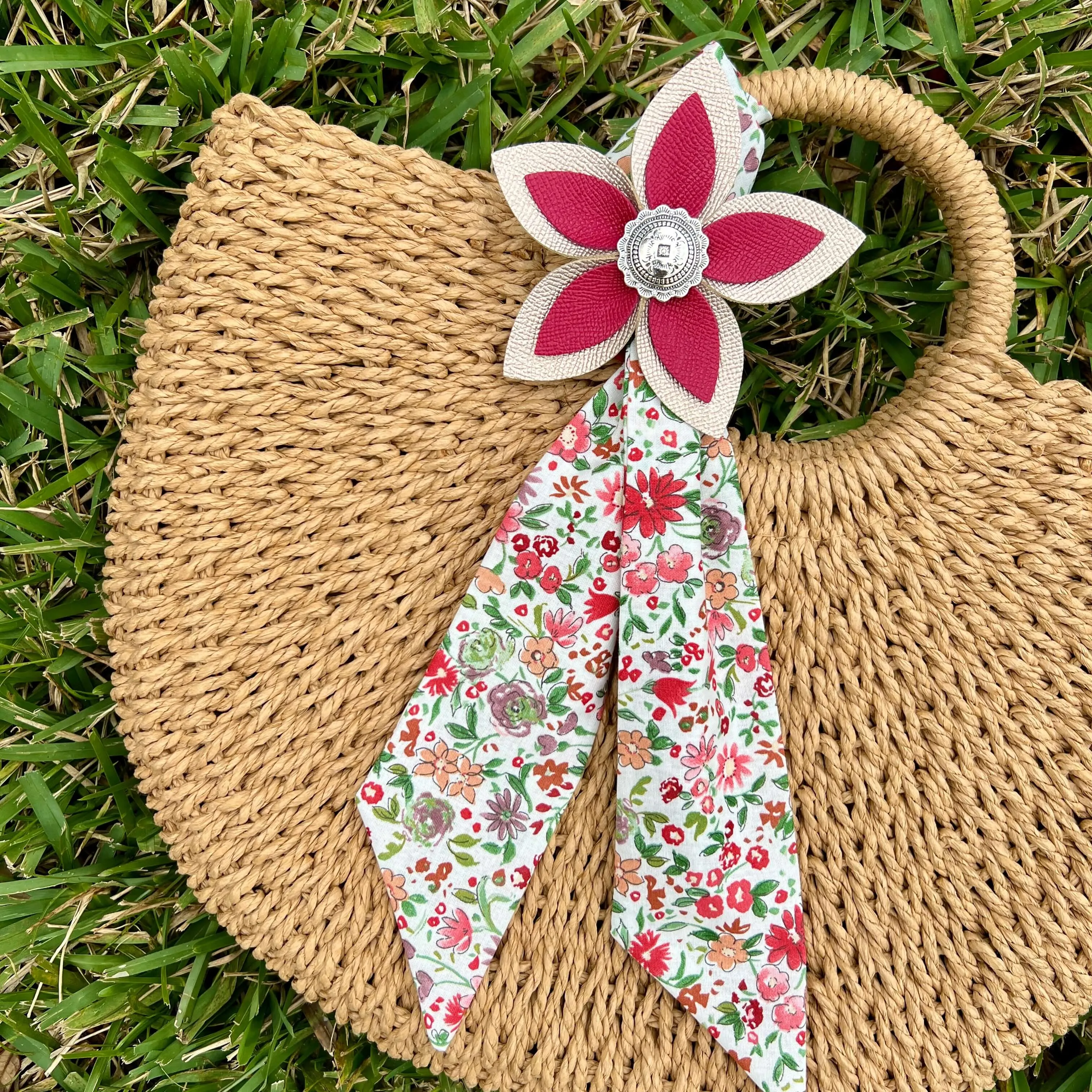 Purse Scarf - Spring Pink Floral Scarf