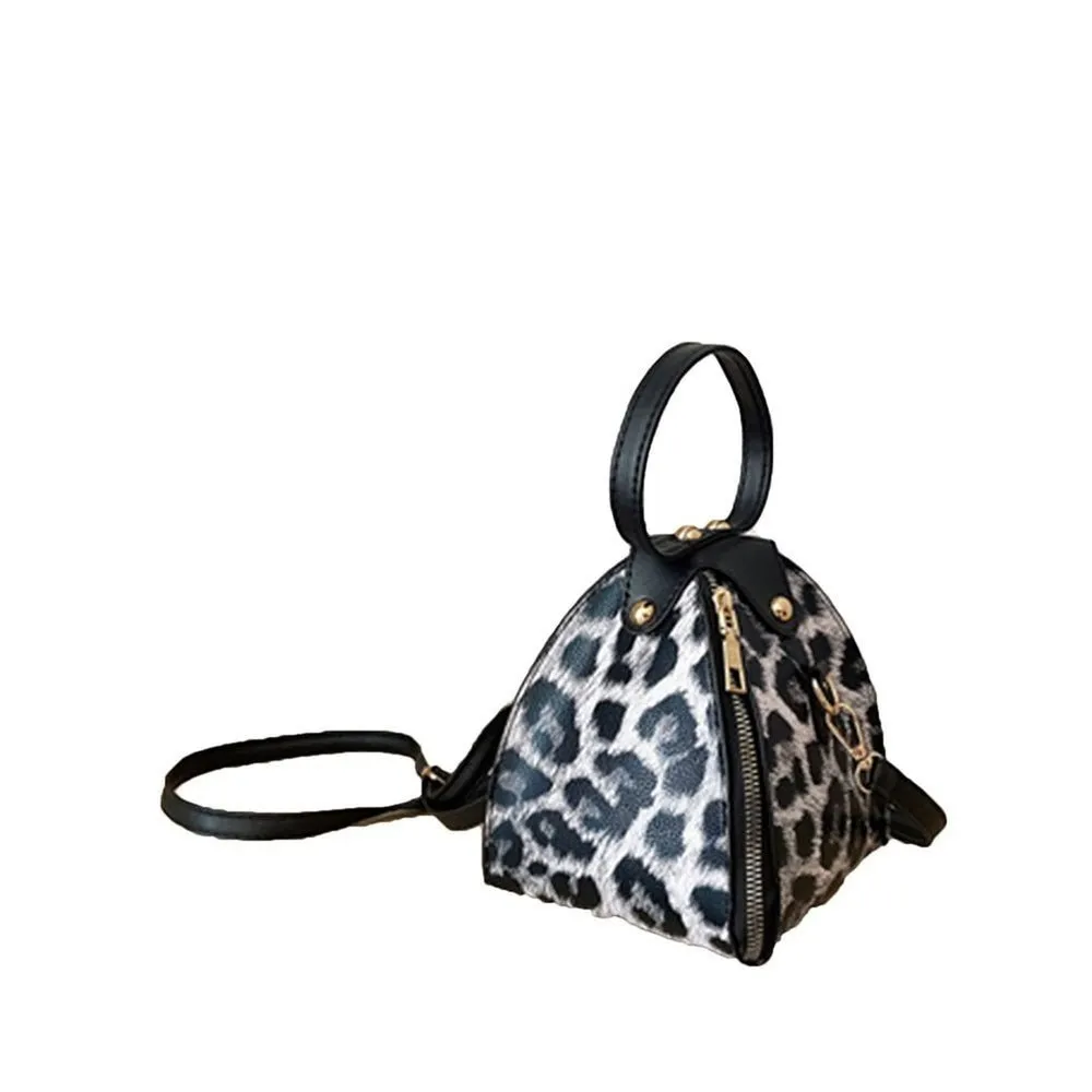 Pyramid Clutch Elegant Ladies Leopard Handbag