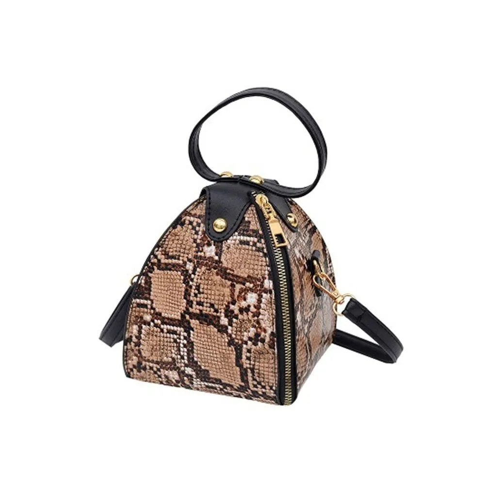 Pyramid Clutch Elegant Ladies Leopard Handbag