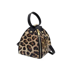 Pyramid Clutch Elegant Ladies Leopard Handbag