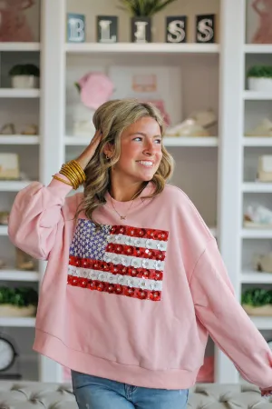 Queen of Sparkles Pink Flower American Sweatshirt