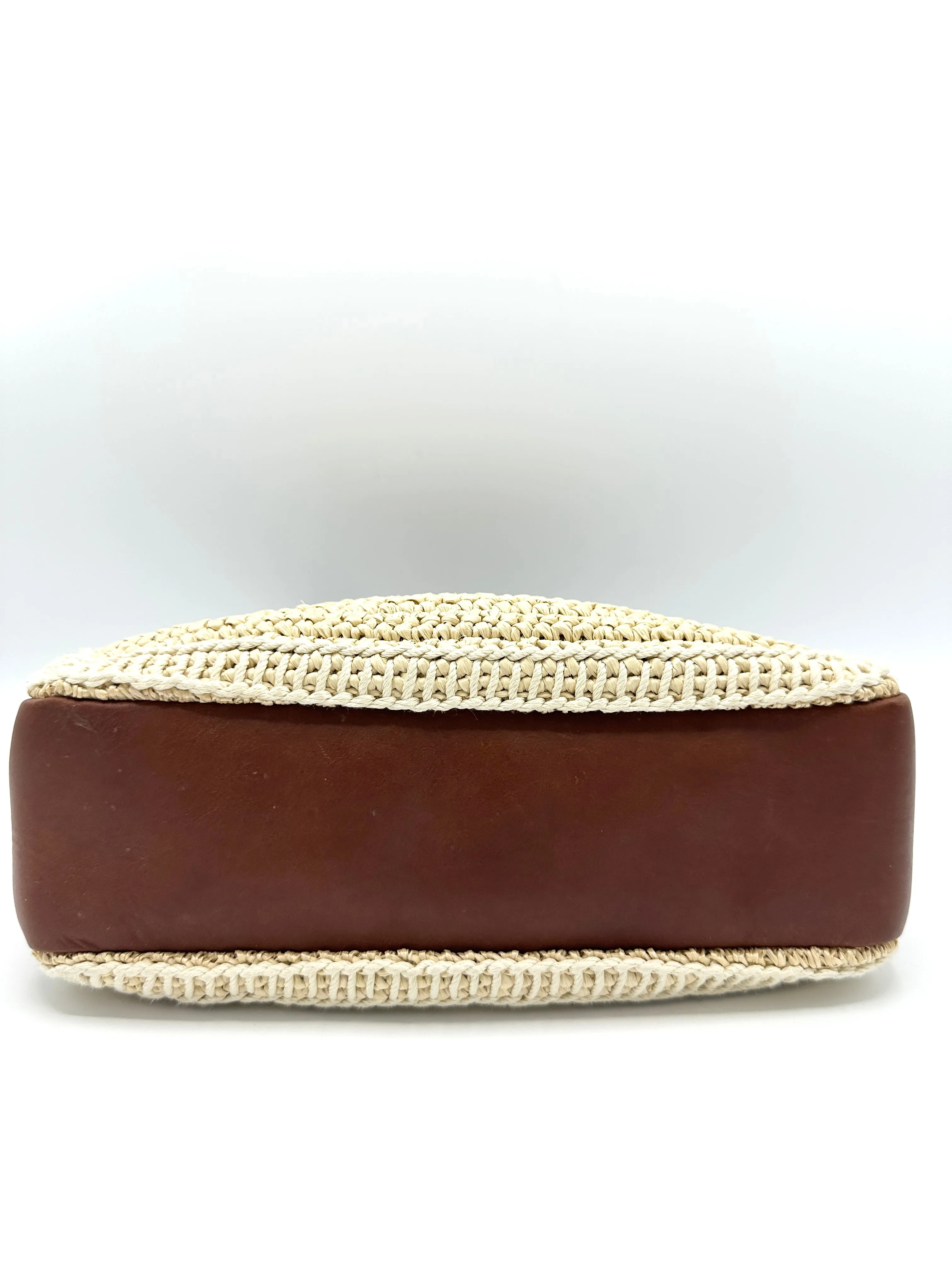 Raffia Caramel Leather GHW Lou Camera Bag