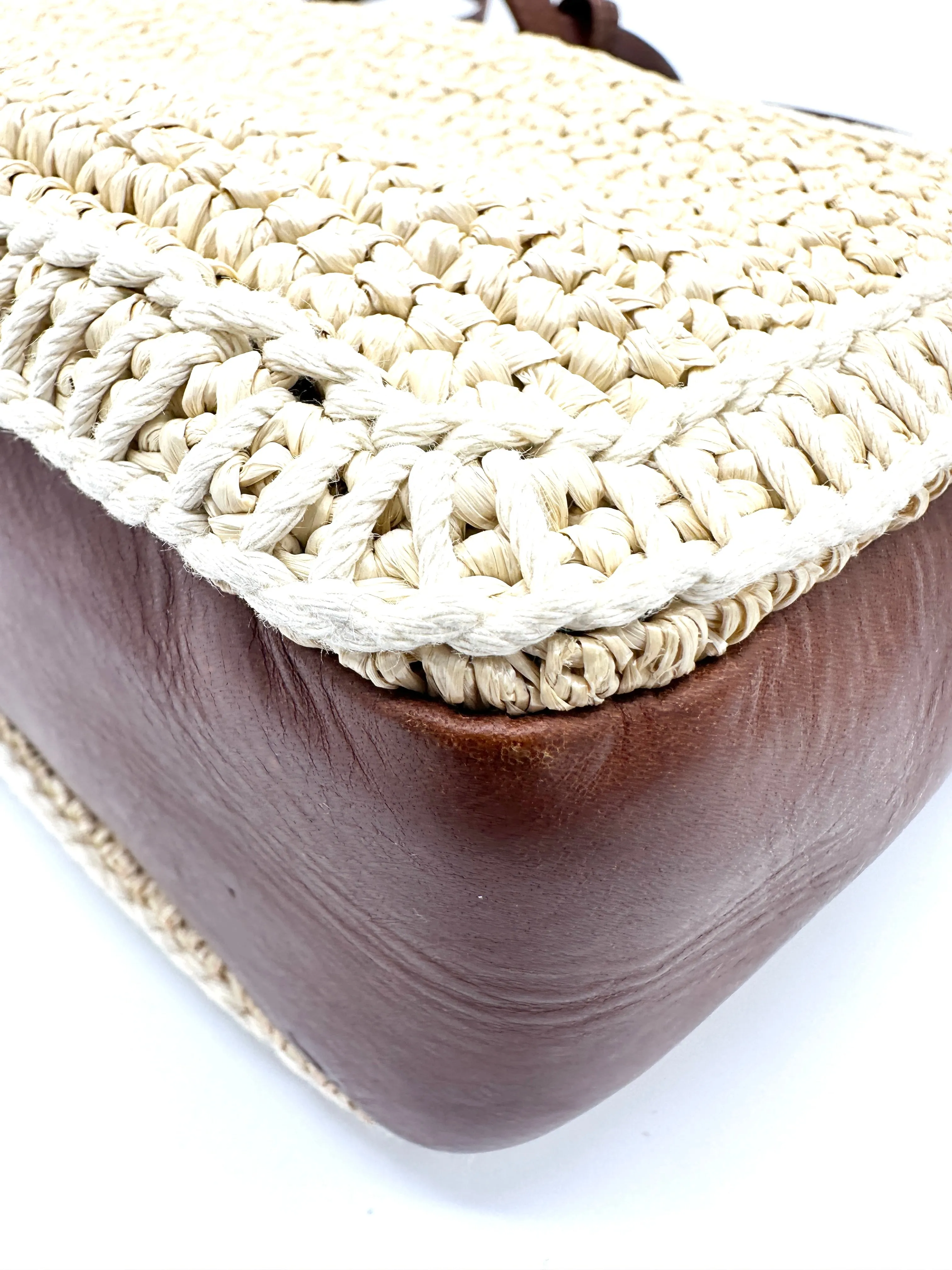 Raffia Caramel Leather GHW Lou Camera Bag