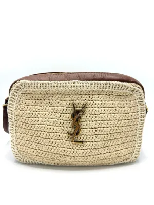 Raffia Caramel Leather GHW Lou Camera Bag