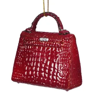Red Birkin Luxury Handbag Ornament