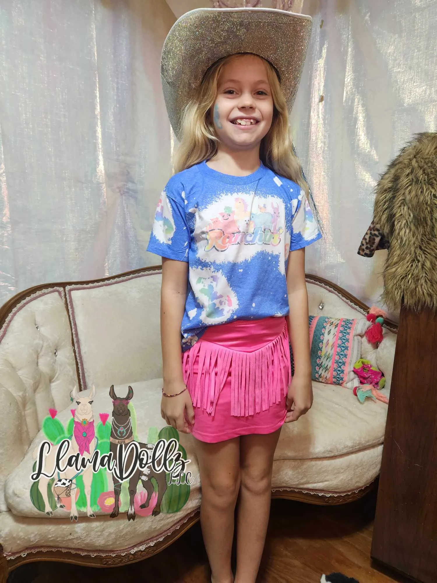 Round Up Kids Skort Pink