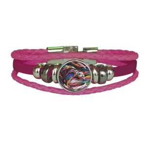 Salmon Hunter  by Don Chase, Vegan Leatherette Bracelet