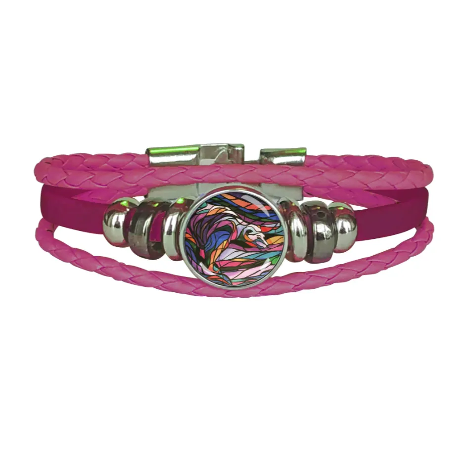 Salmon Hunter  by Don Chase, Vegan Leatherette Bracelet