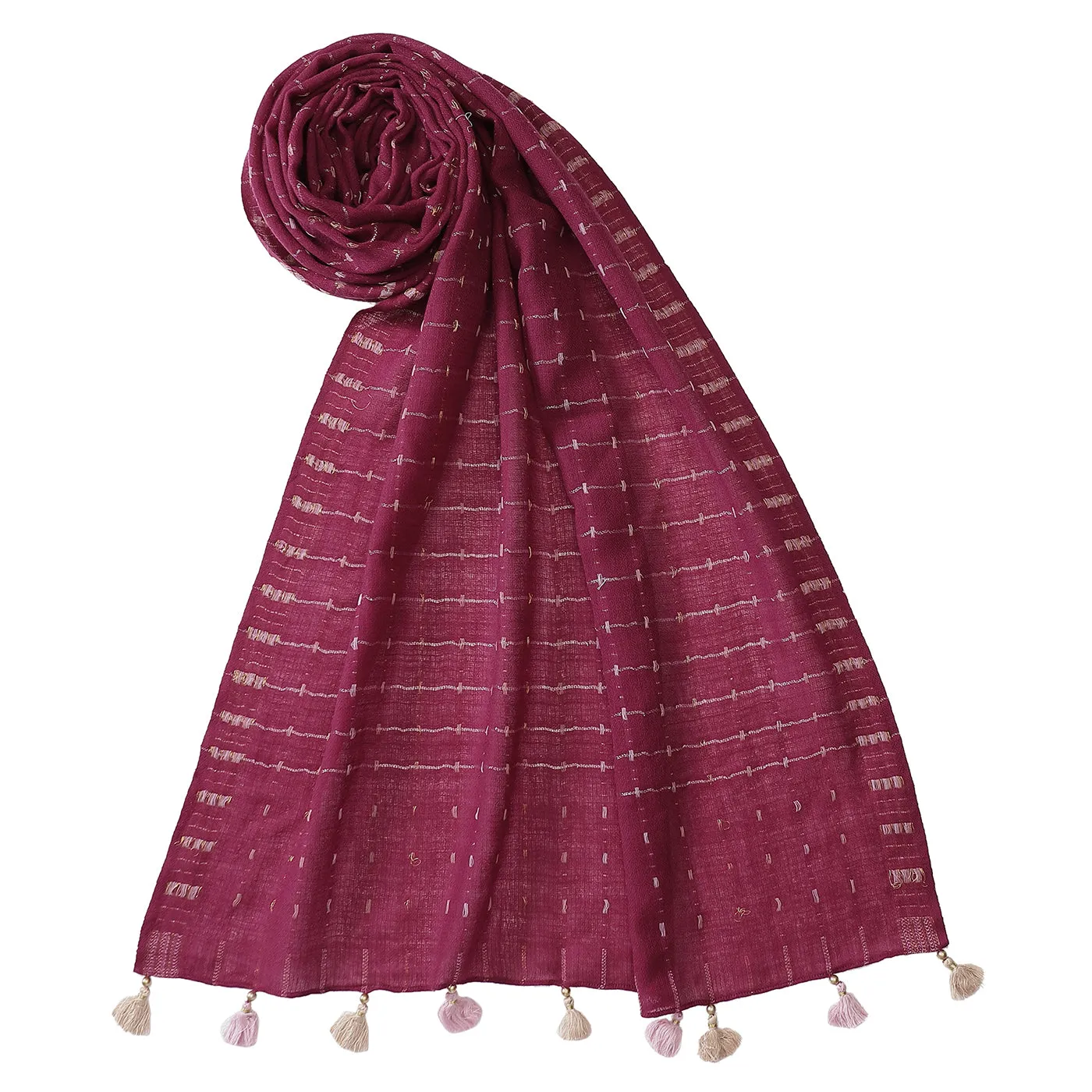 Shining Gold Wool & Lurex Dobby Stole