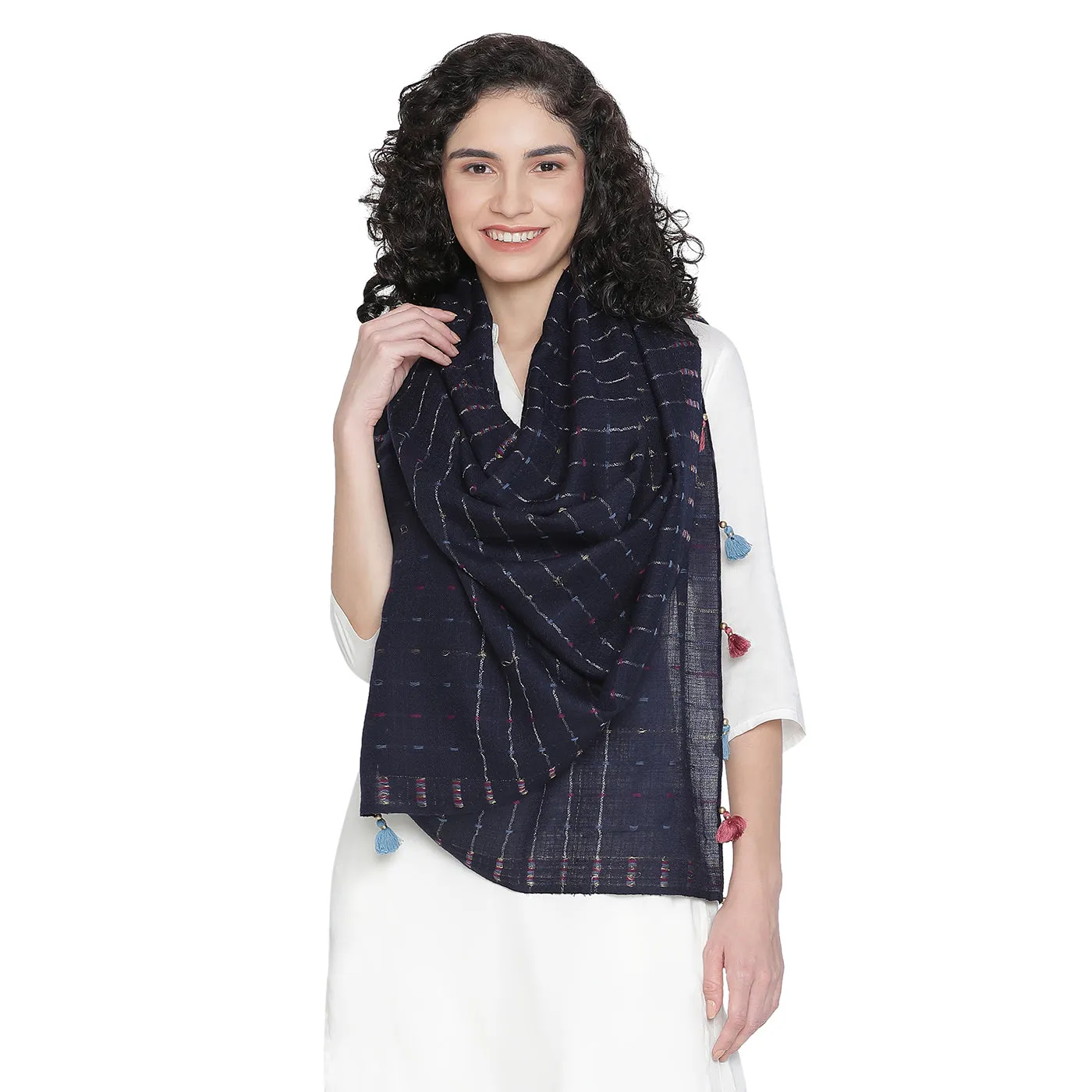 Shining Gold Wool & Lurex Dobby Stole