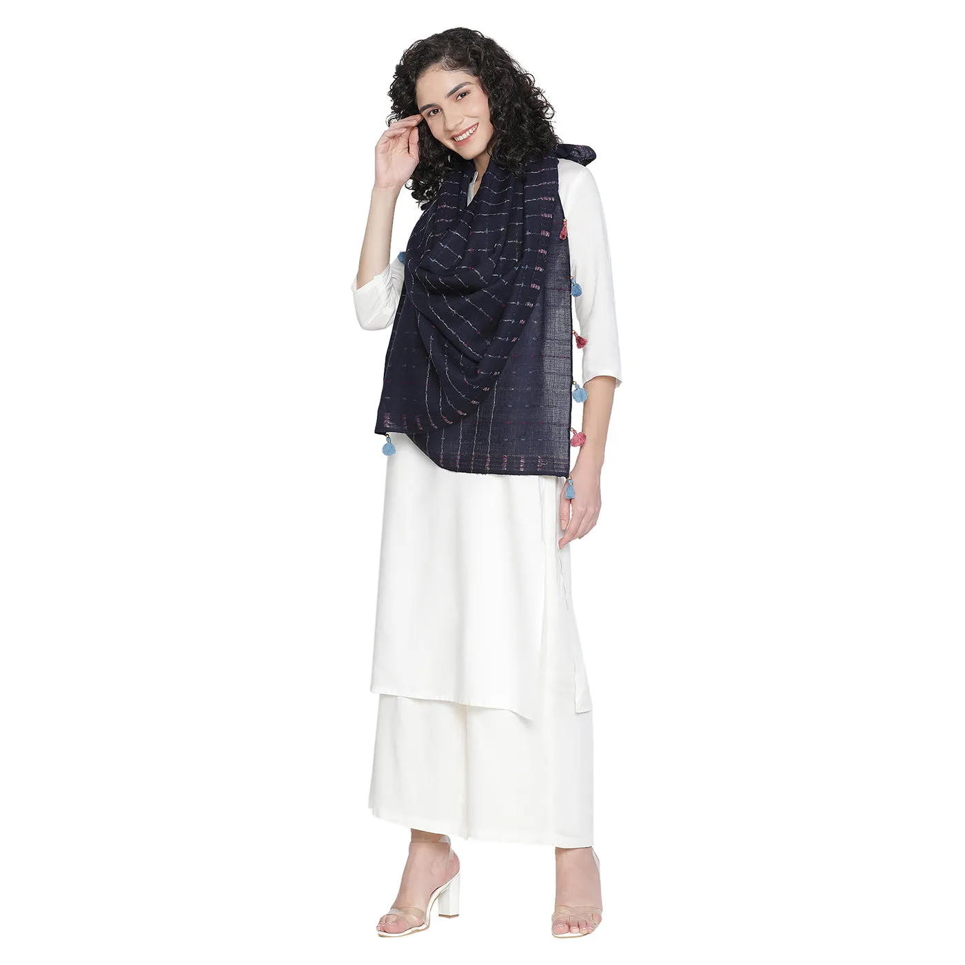 Shining Gold Wool & Lurex Dobby Stole
