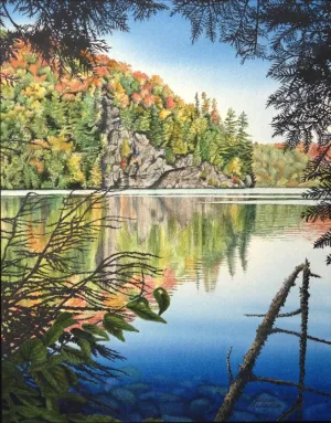 Shining Shores, watercolour on panel, 14 x 11" (SOLD)