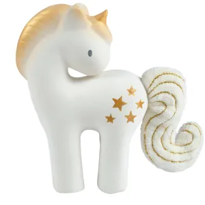 Shining Stars Unicorn - Natural Rubber Rattle w/Crinkle Tail