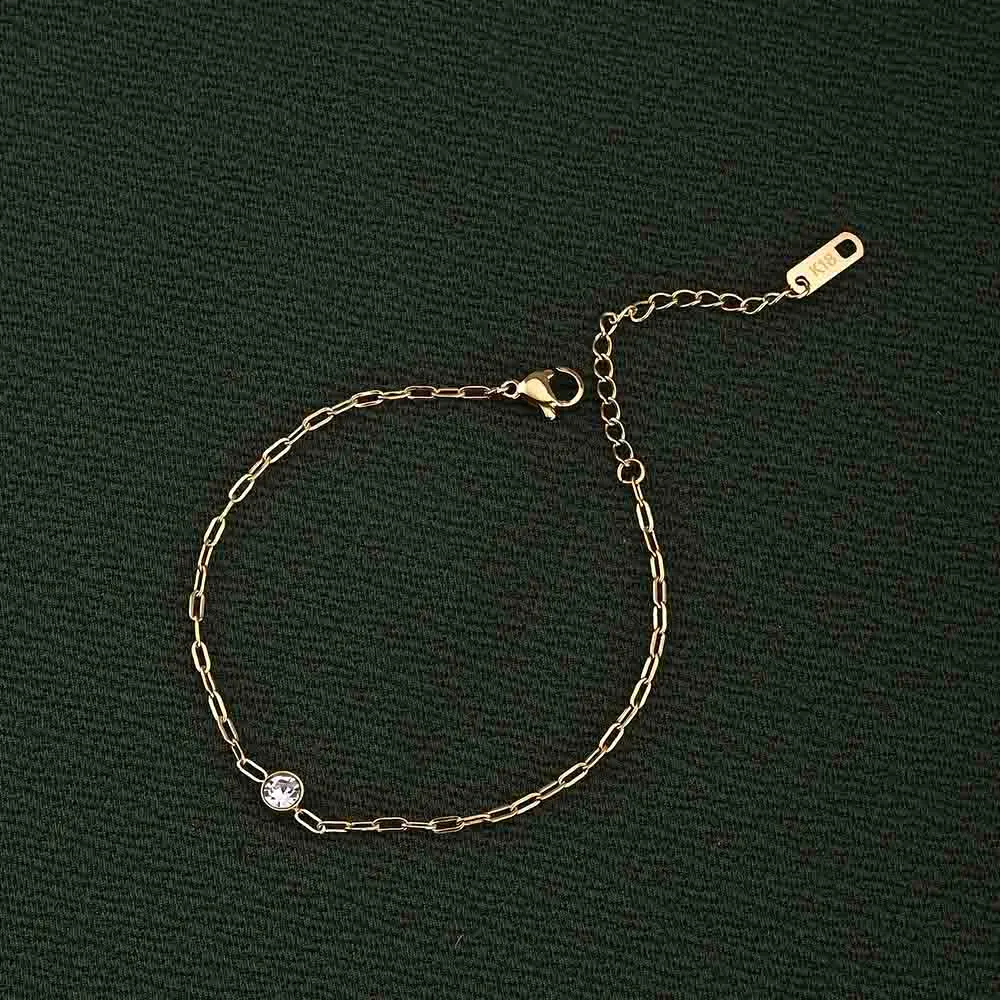 Shining Stone Gold Chain Bracelet
