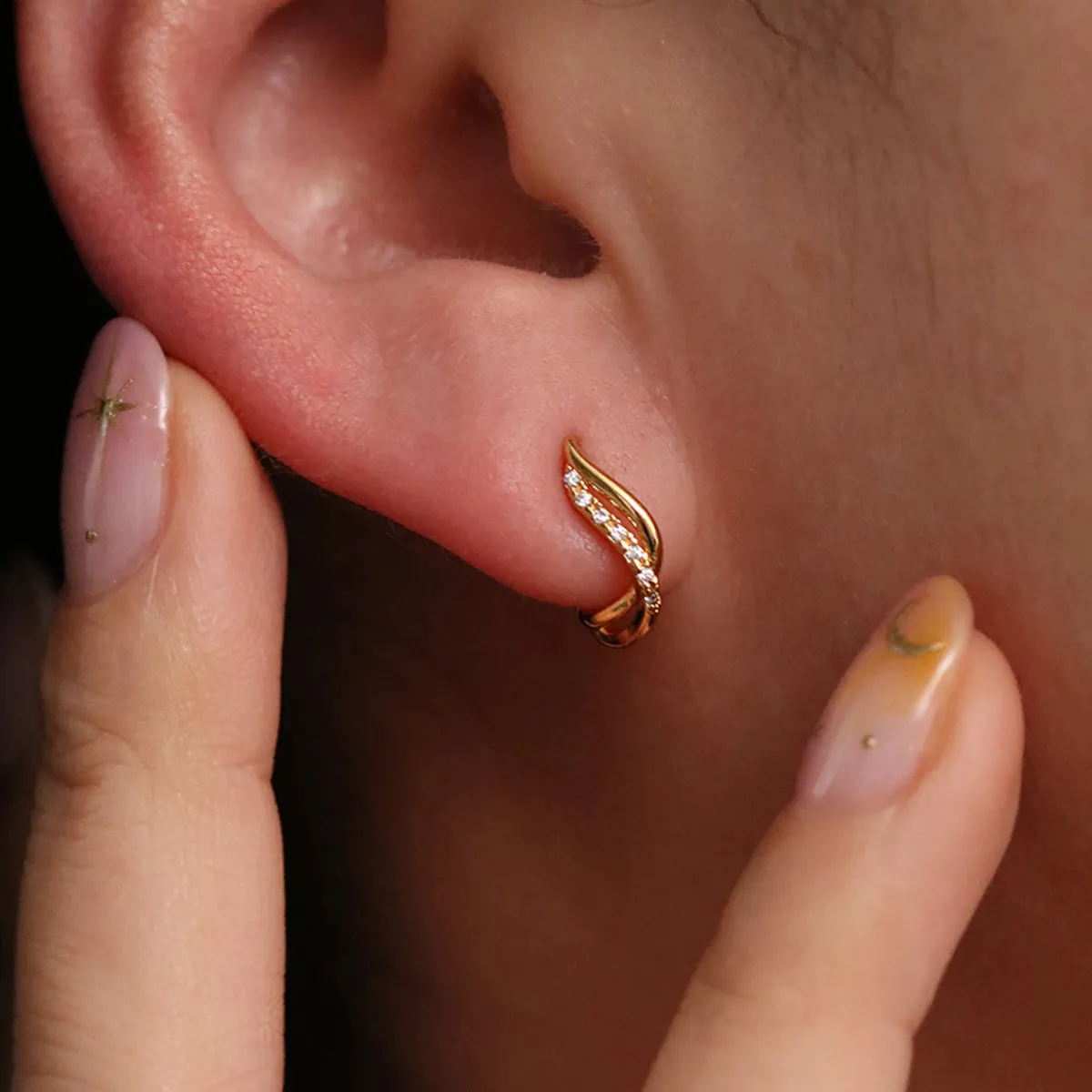 Sleek Curved Huggie Earrings