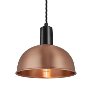 Sleek Dome Pendant - 8 Inch - Copper