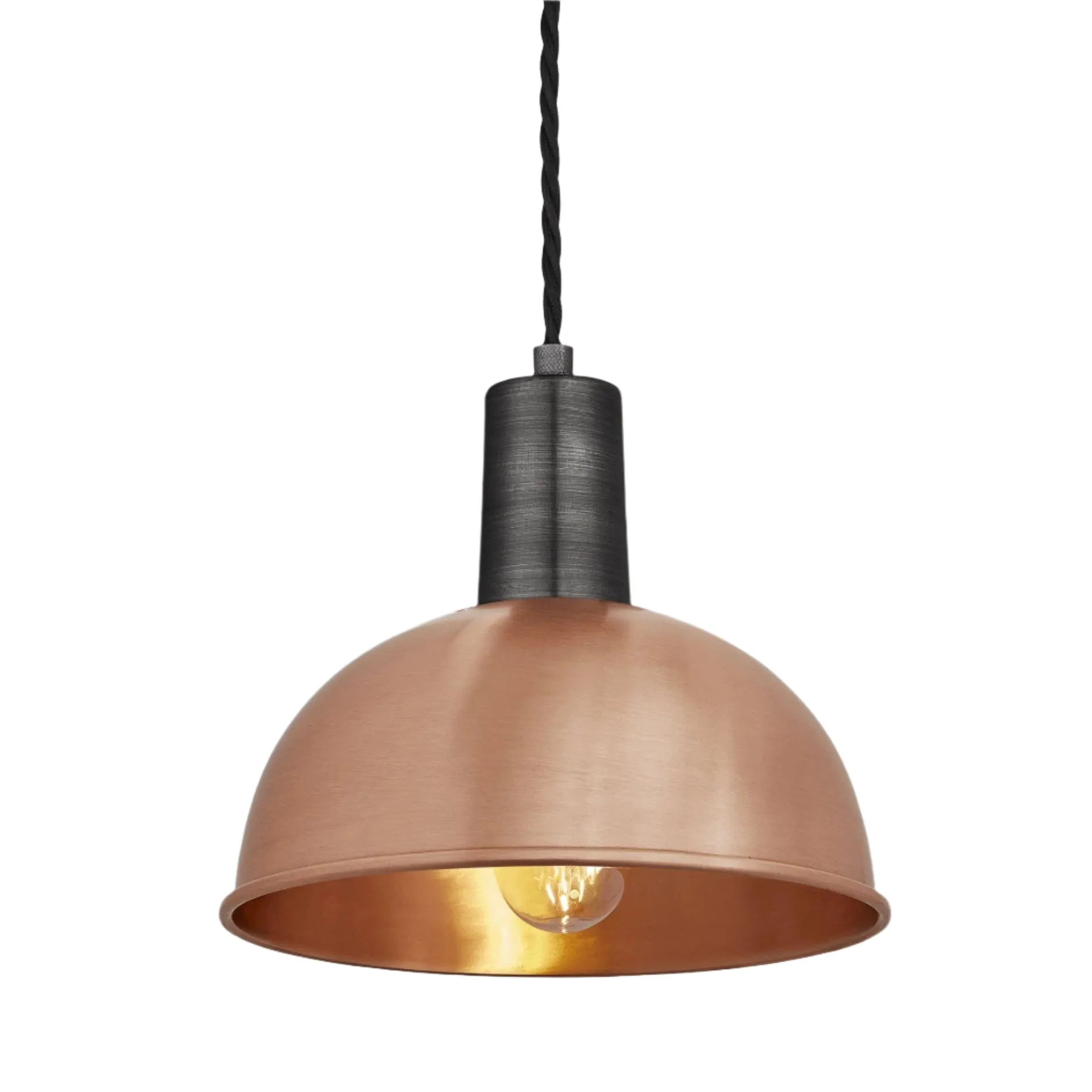 Sleek Dome Pendant - 8 Inch - Copper