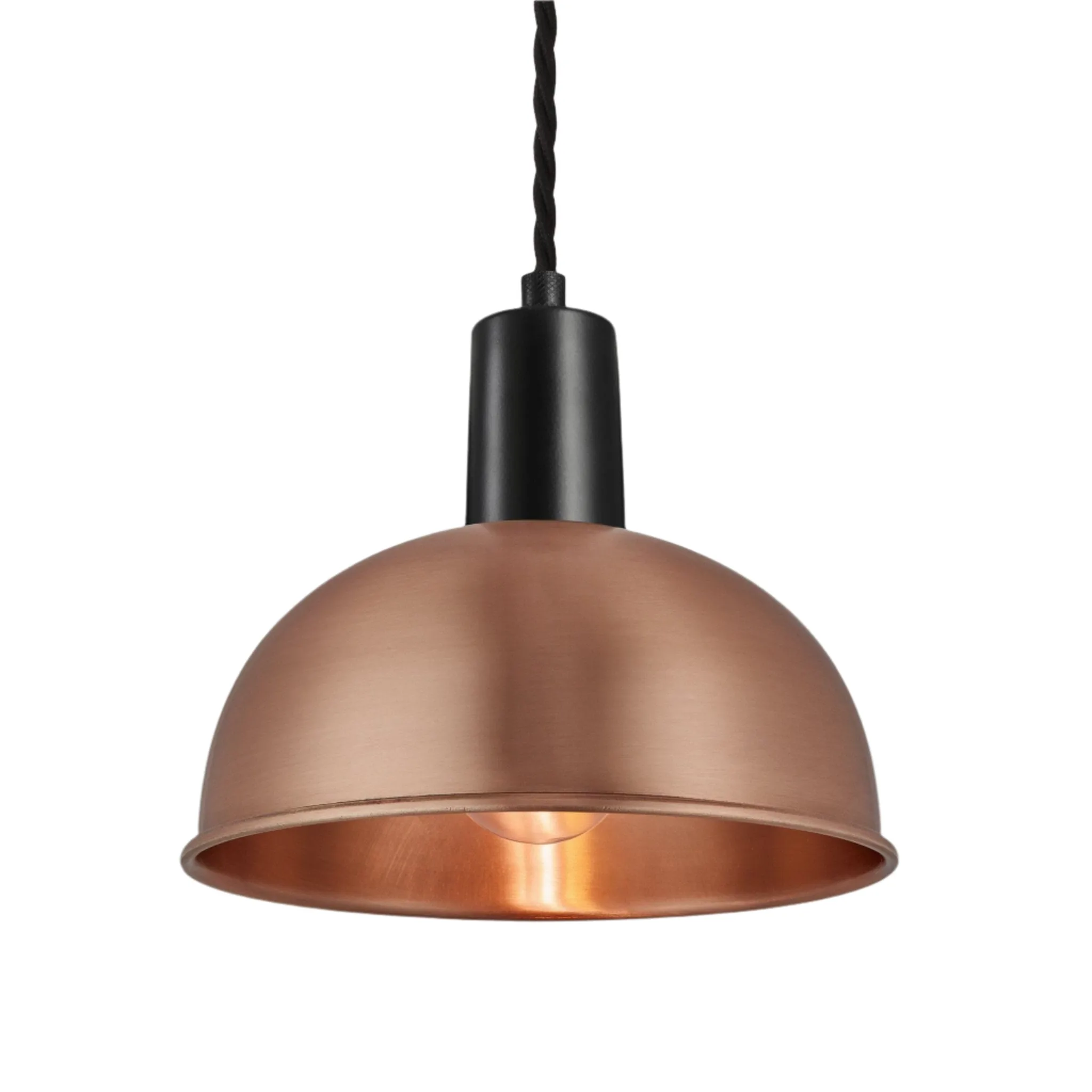 Sleek Dome Pendant - 8 Inch - Copper
