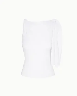 Sleek Stretch Knotted Top | Bright White