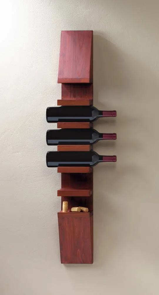 Sleek Wooden Wine Wall Rack