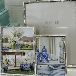 Slim Shiny Silver Bamboo Frame | 8 x10"
