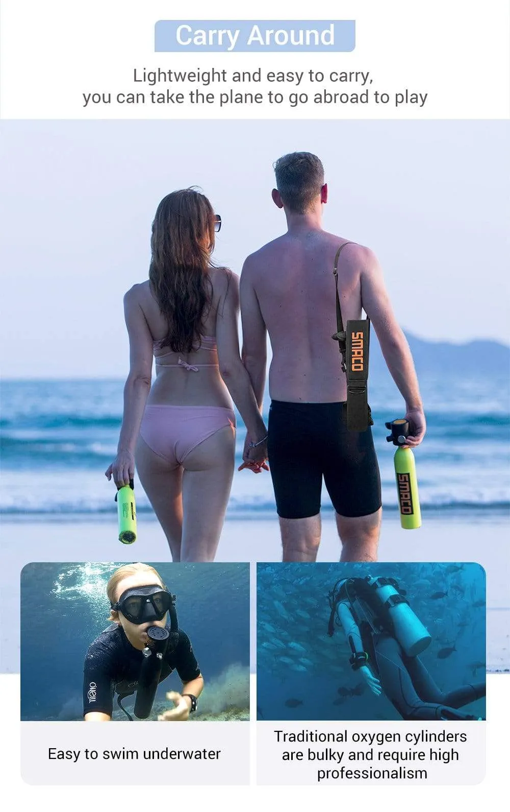 SMACO Diving Oxygen Tank With Pump