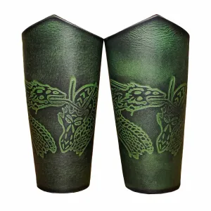 Small Fantasy Dragon Leather Bracers
