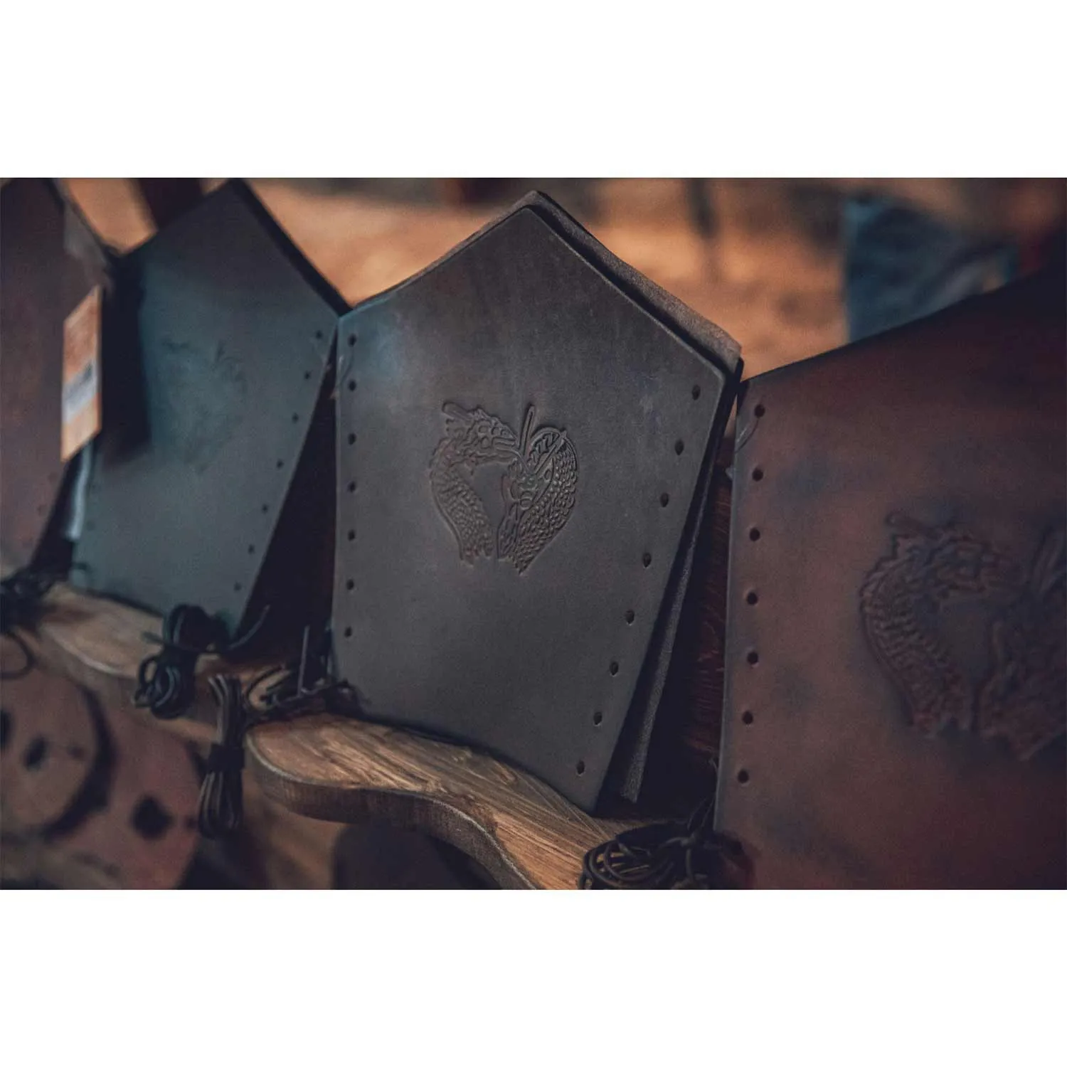 Small Fantasy Dragon Leather Bracers
