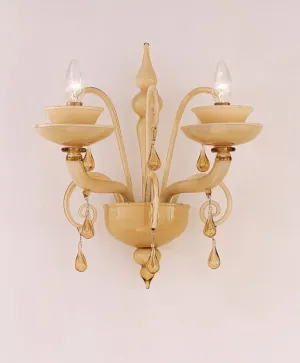 Smoked Incamiciato Murano Glass Wall Light