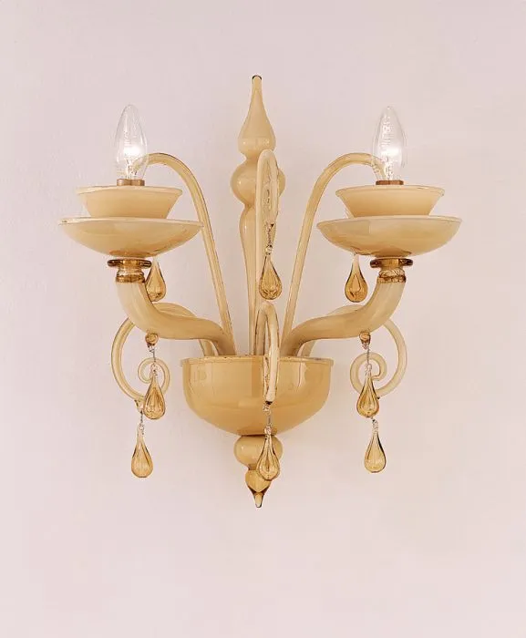 Smoked Incamiciato Murano Glass Wall Light