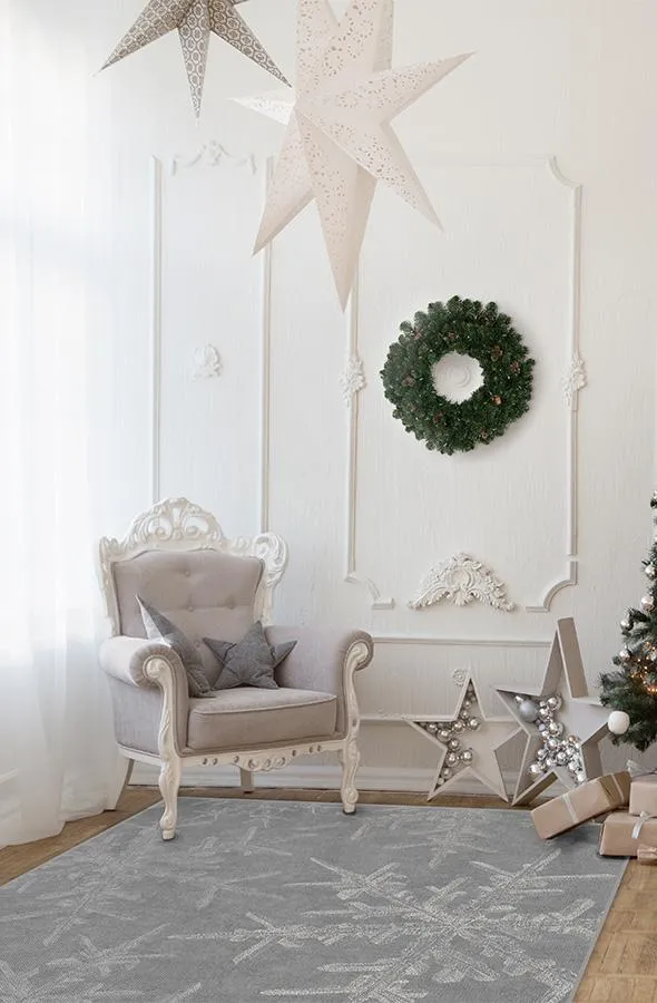 Snowflake Silver Rug