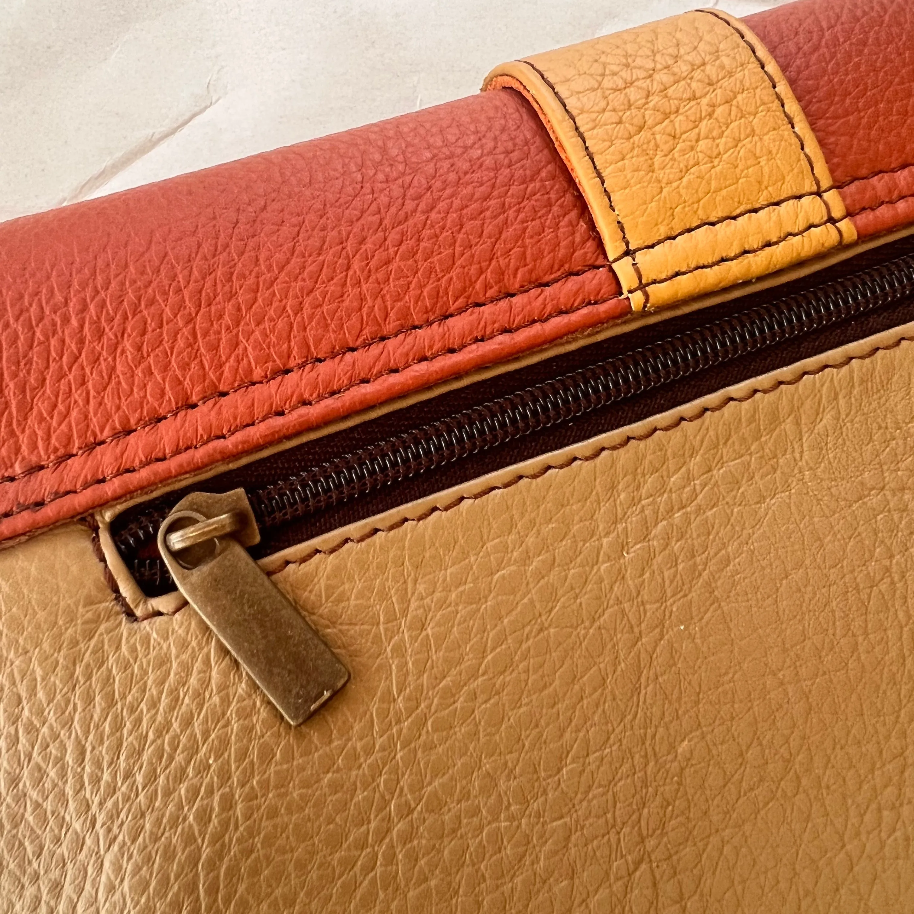 Soruka - Saddle Bag with Wristlet, Seafoam & Ginger