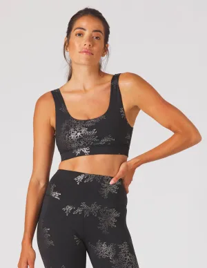 Splendid Bra: Black/Silver Gloss Lace Print