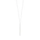 Splendid Iris Long Narrow Bar Necklace - Silver
