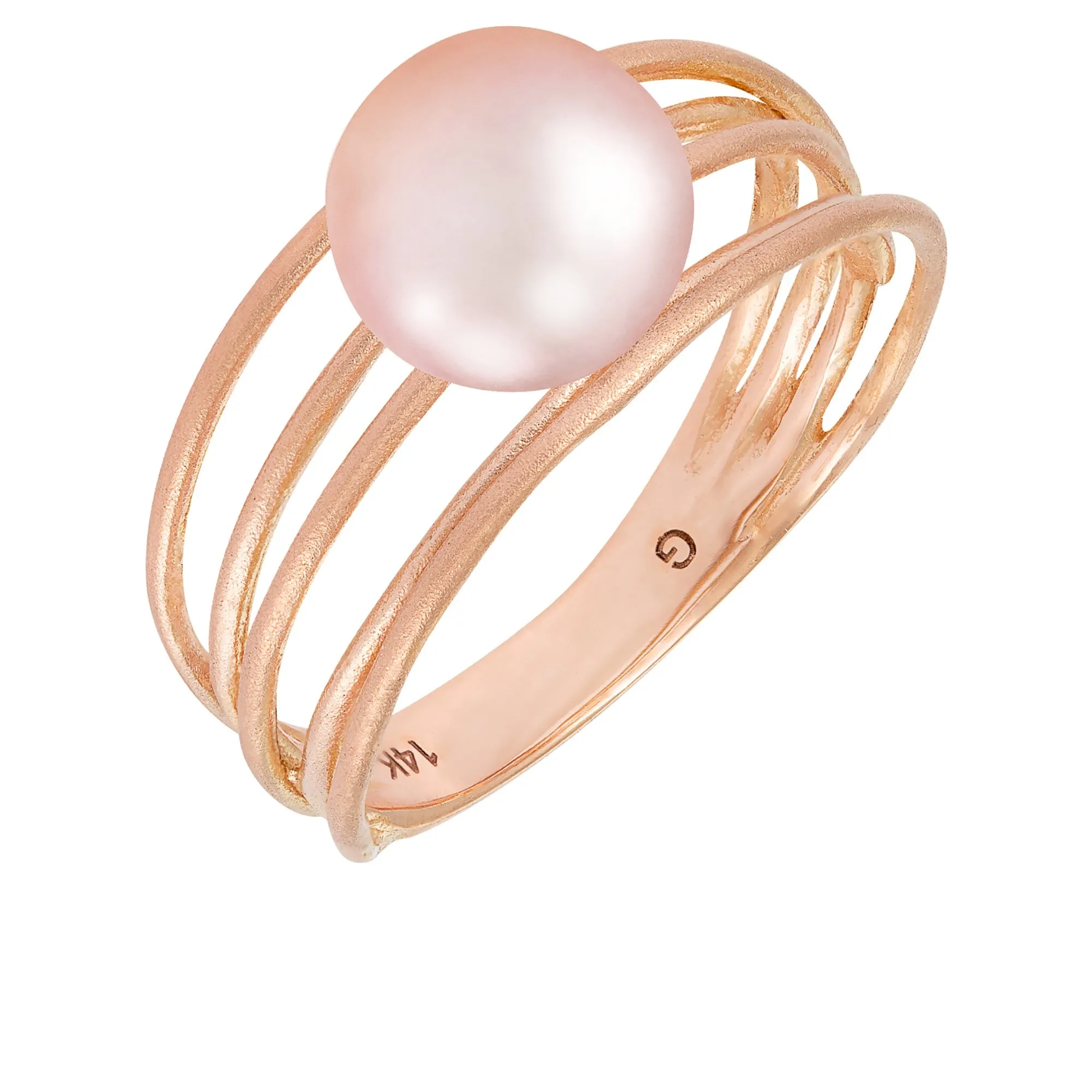 Splendid Pearls 14K Rose Gold Pearl Ring