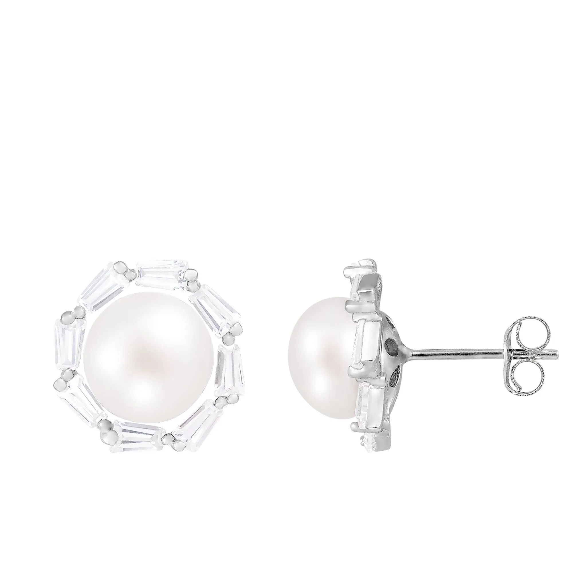 Splendid Pearls Sterling Silver Pearl Earrings ESR-425