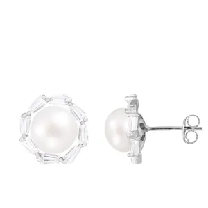 Splendid Pearls Sterling Silver Pearl Earrings ESR-425