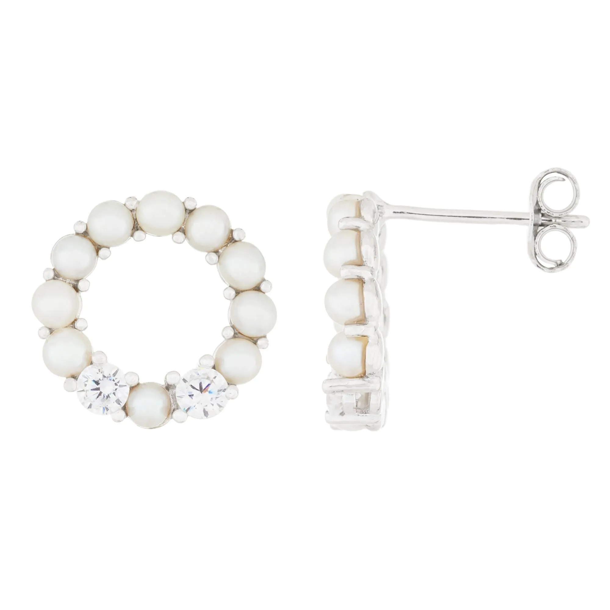 Splendid Pearls Sterling Silver Pearl Earrings ESR-483