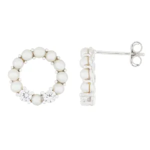 Splendid Pearls Sterling Silver Pearl Earrings ESR-483