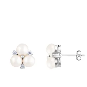 Splendid Pearls Sterling Silver Pearl Earrings ESR-48W
