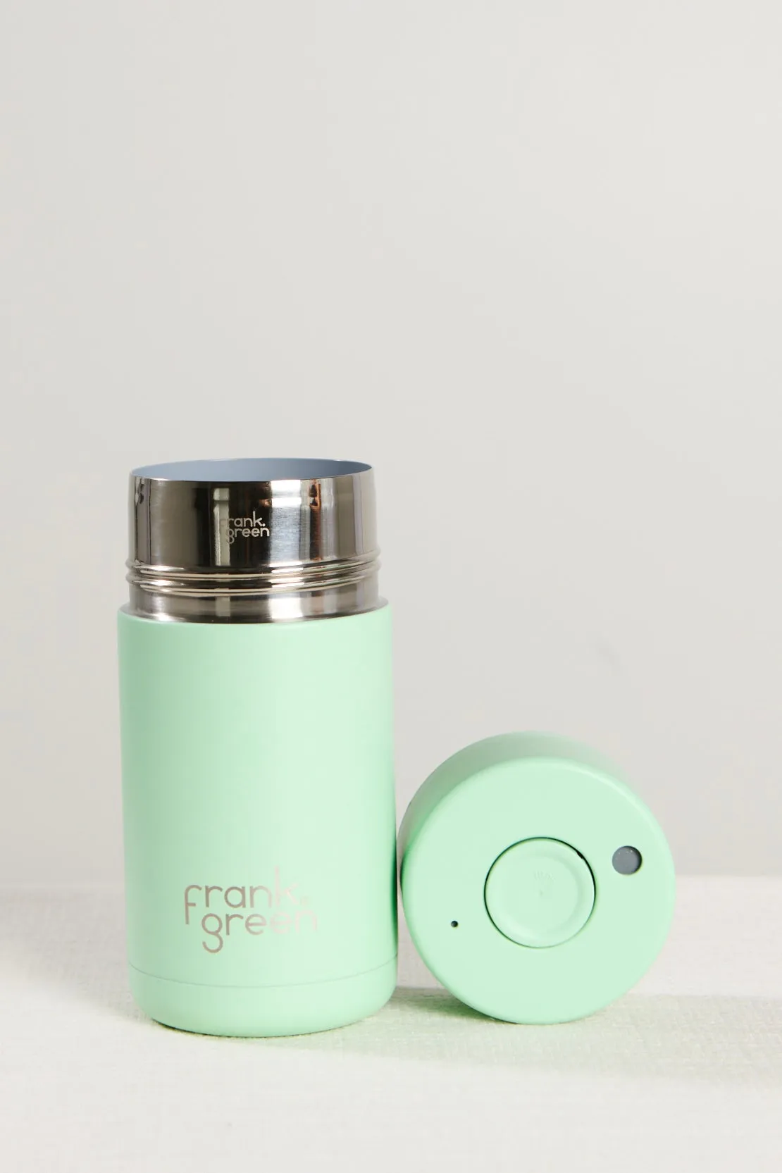 Stainless Steel with Push Button Lid Mint Gelato 12oz Ceramic Cup