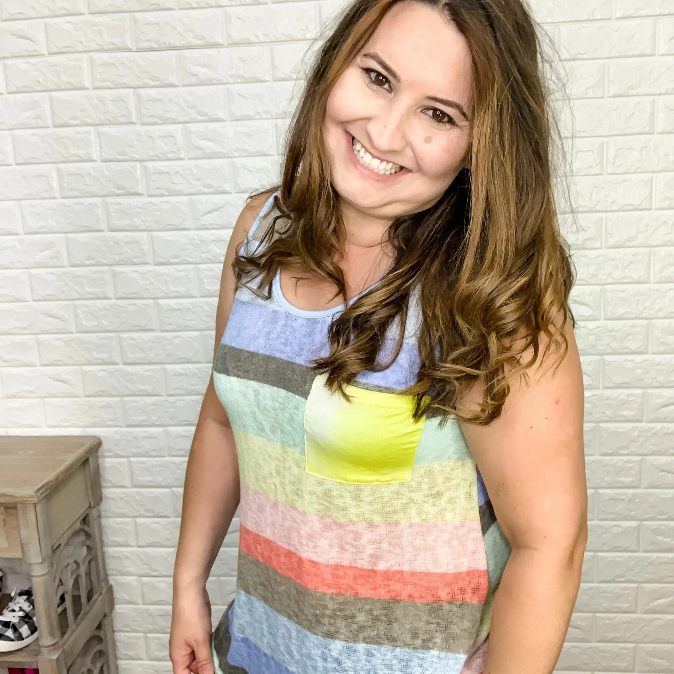 Striped Lightweight Sweater Tank