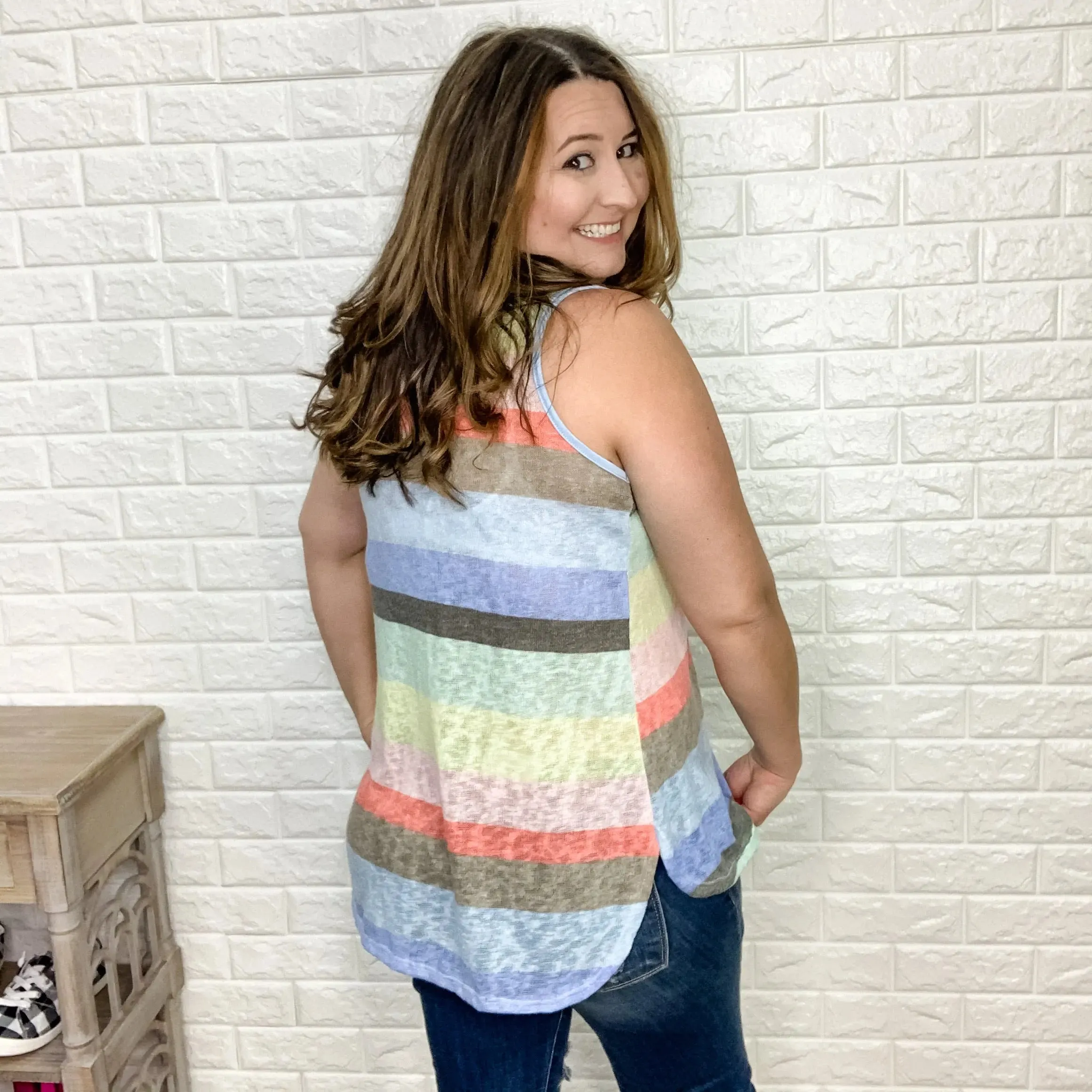 Striped Lightweight Sweater Tank