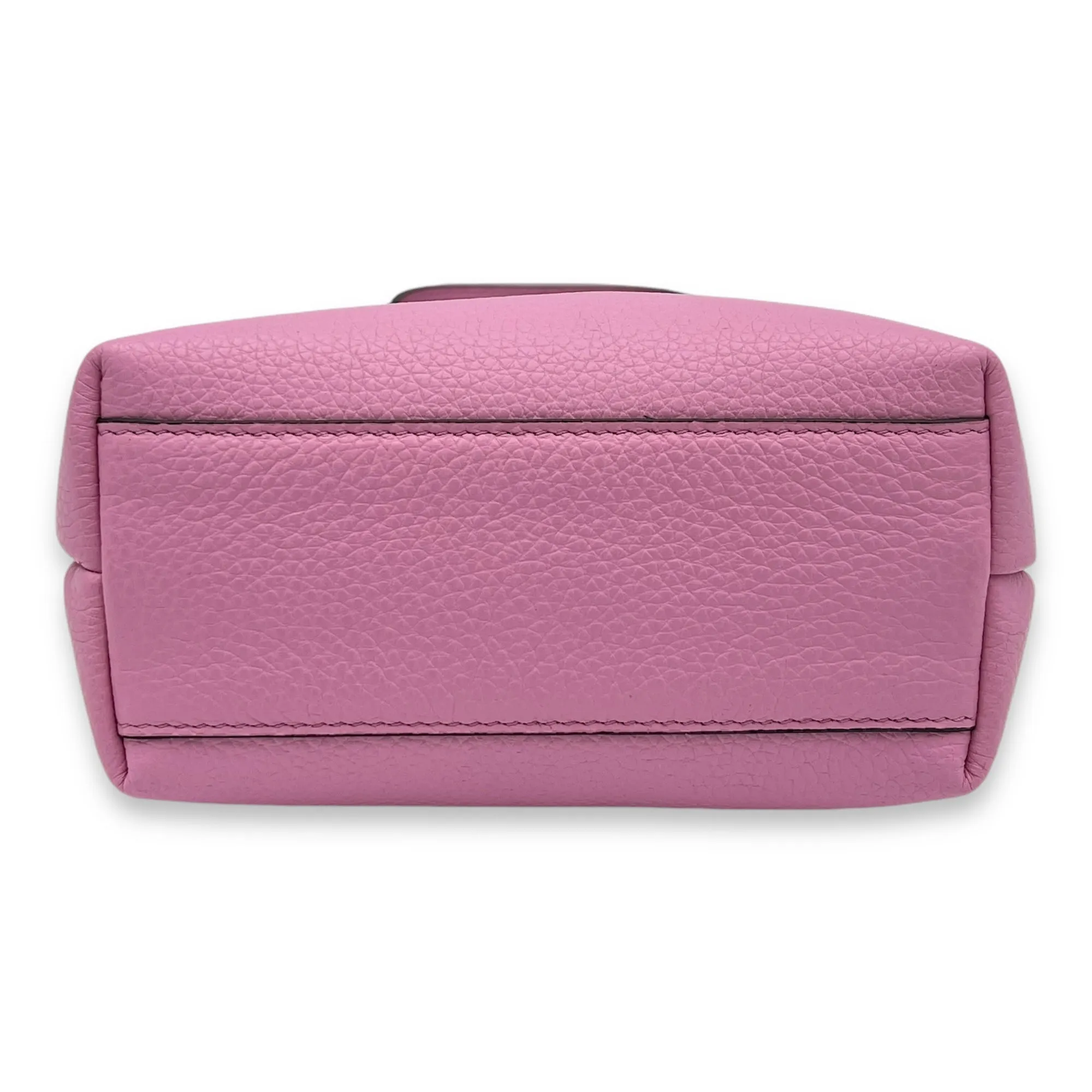 Top Handle Bag Mini Pink in Calfskin, Gold hardware