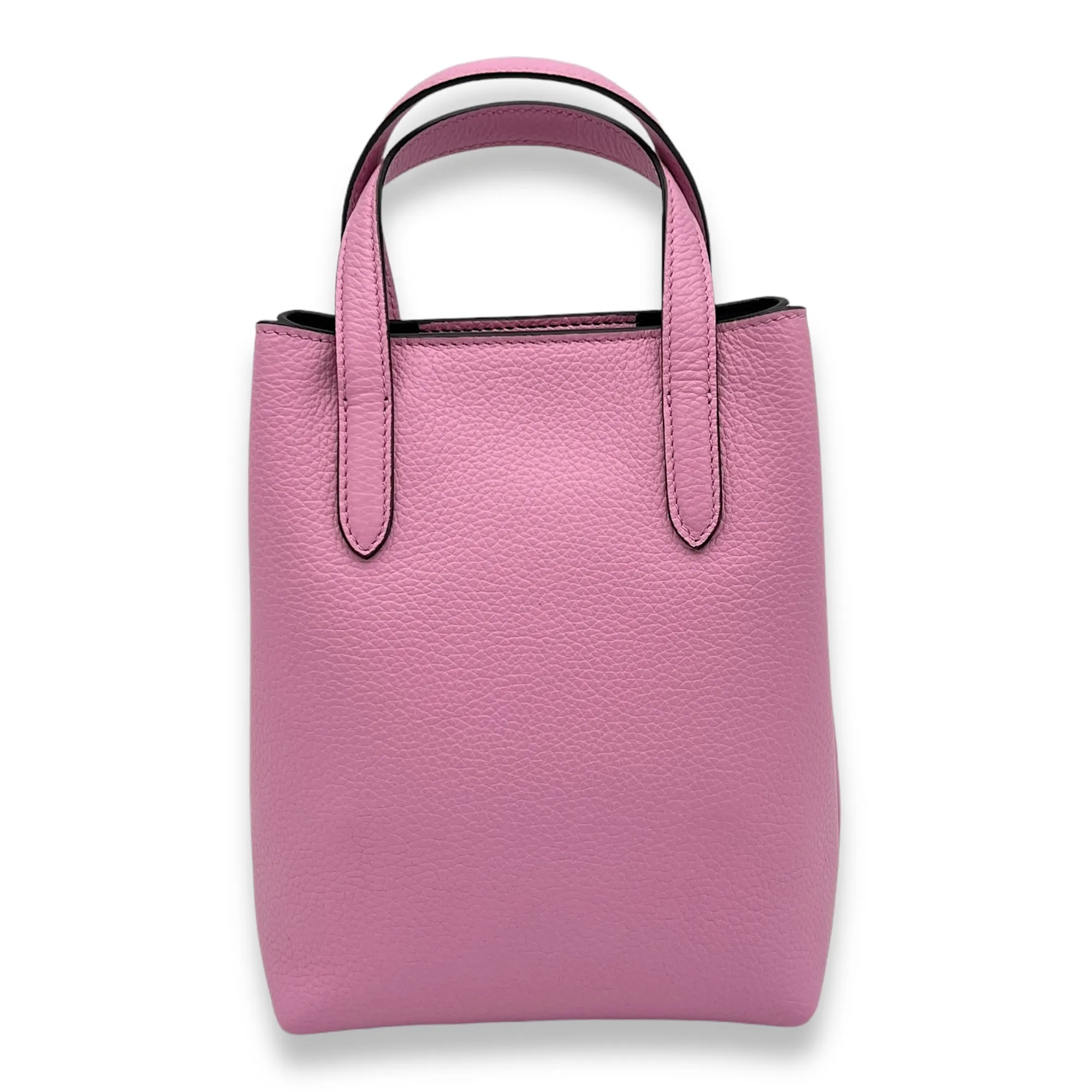 Top Handle Bag Mini Pink in Calfskin, Gold hardware
