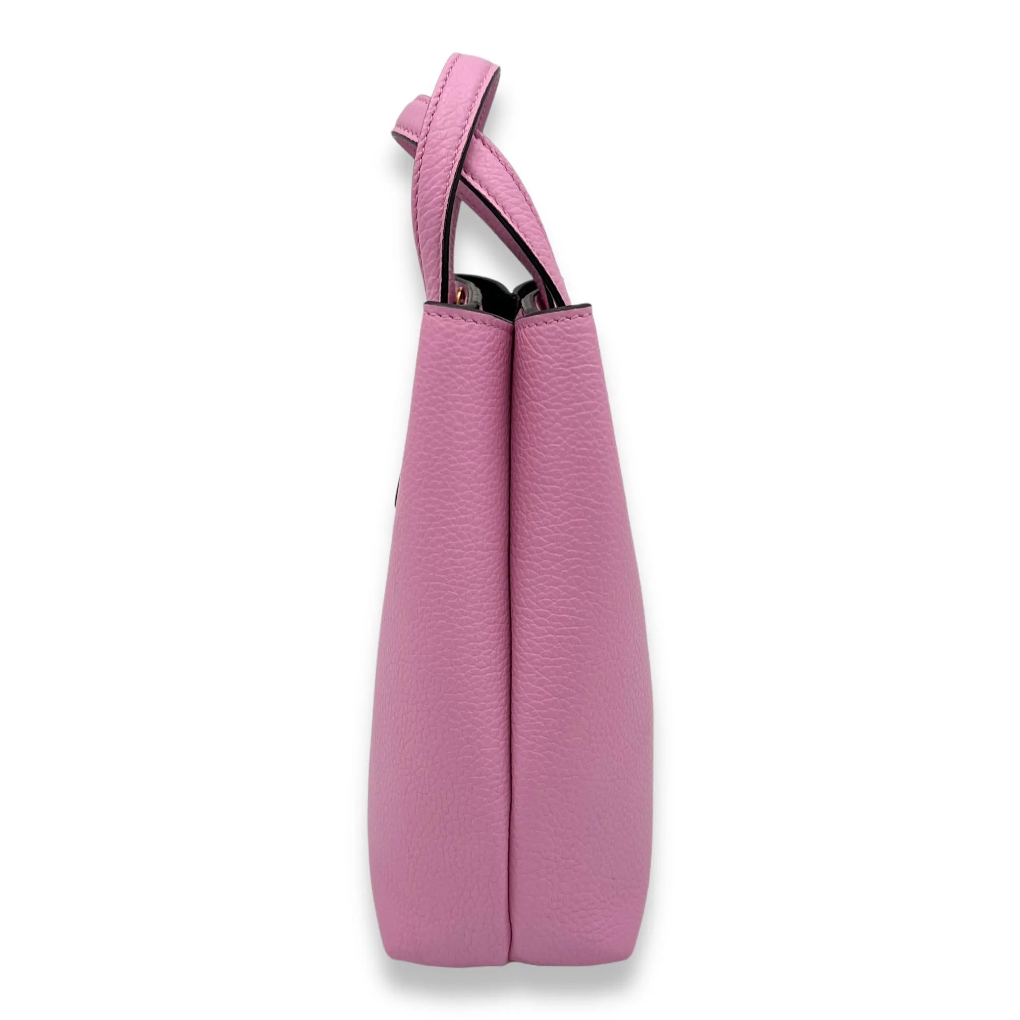 Top Handle Bag Mini Pink in Calfskin, Gold hardware