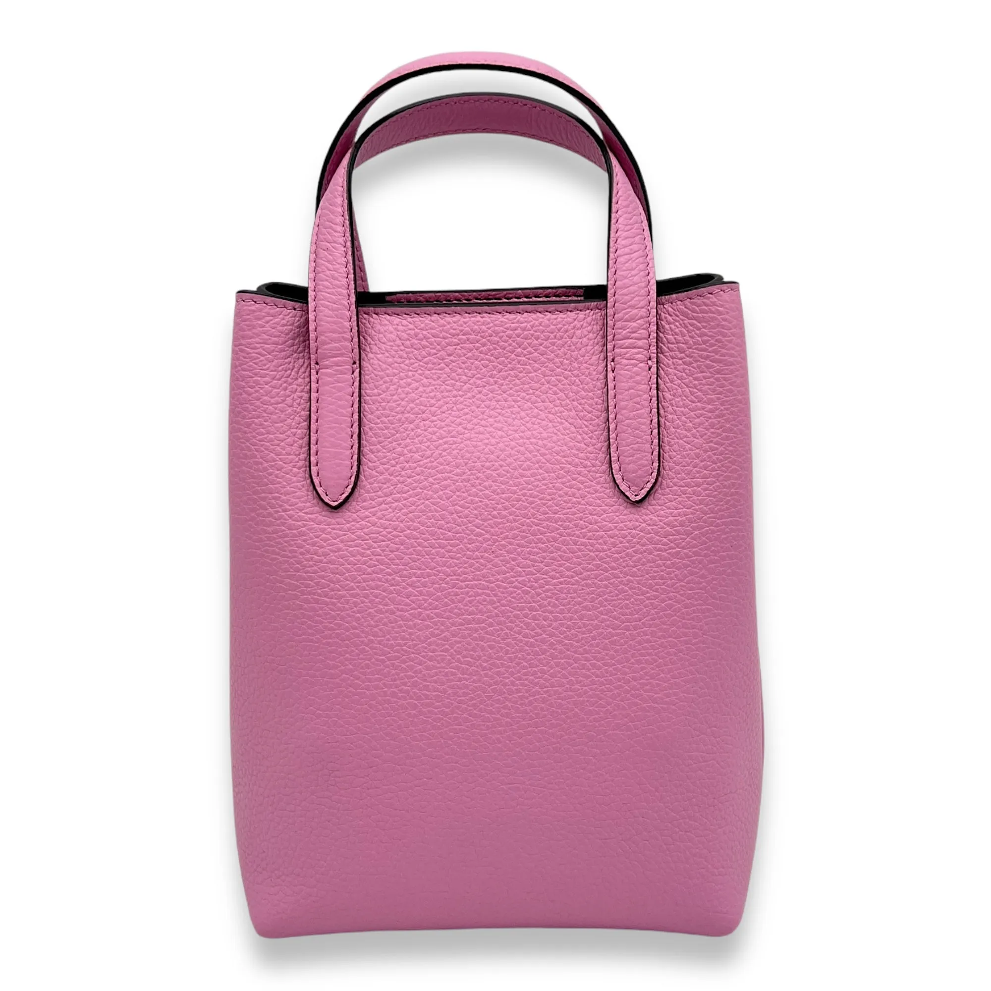 Top Handle Bag Mini Pink in Calfskin, Gold hardware